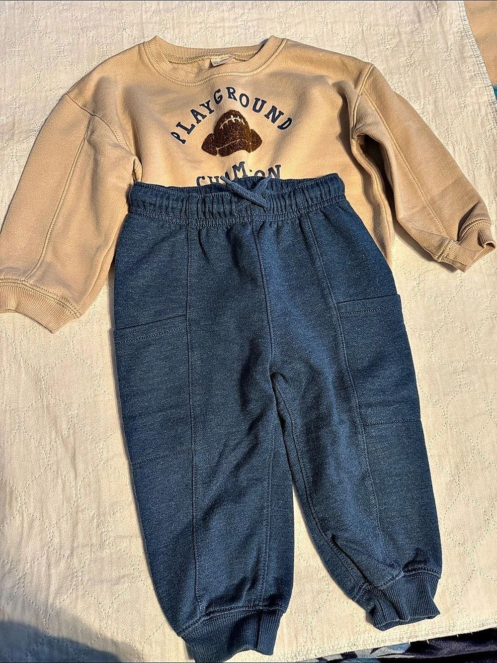 carter's Playground Champion Sweatshirt and Jogger Set Jogger Set Brown & Blue